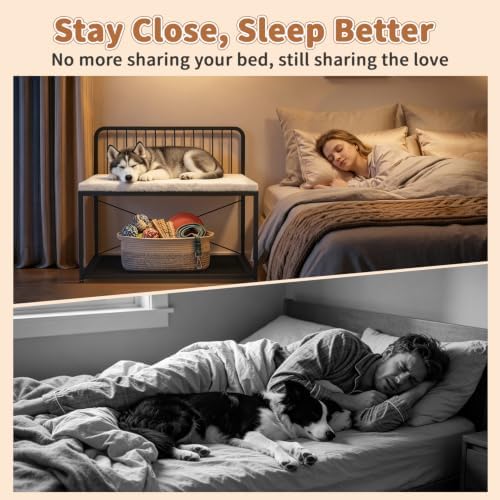 Dog Bed Raised, 5-Level Height Metal Dog Bunk Bed - Image 4