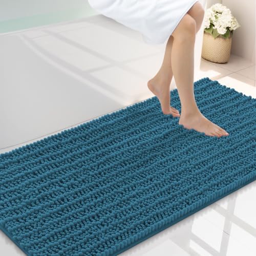 Smiry Bathroom Rugs 47X24, Extra Soft Rubber Backing Chenille Bath Mats by Smiry