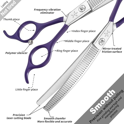 High-end Professional Dog Grooming Curved Thinning Scissors Teeth Blending - Image 3