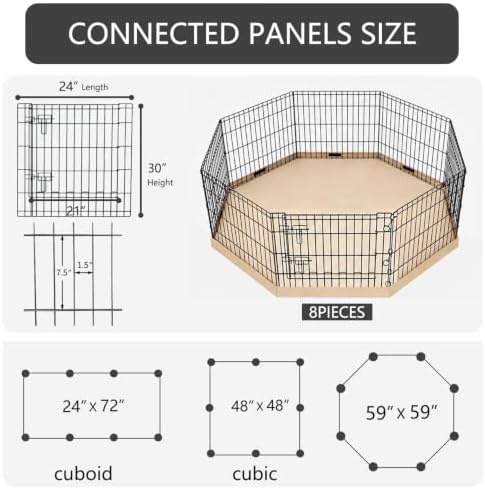 PETIME Foldable Metal Dog Exercise Pen/Pet Puppy Playpen Kennels Yard Fence - Image 3