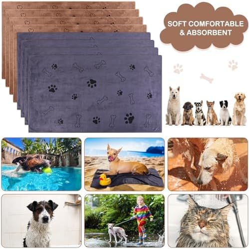 8 Pcs Dog Towel for Drying, 40 x 24 Inch, Dog Paw and Bone - Image 6