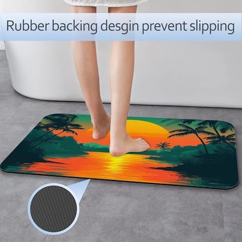 Abstract Nature View Bathroom Rug 29.5"x17", Super Absorbent Fast Drying Bath - Image 3