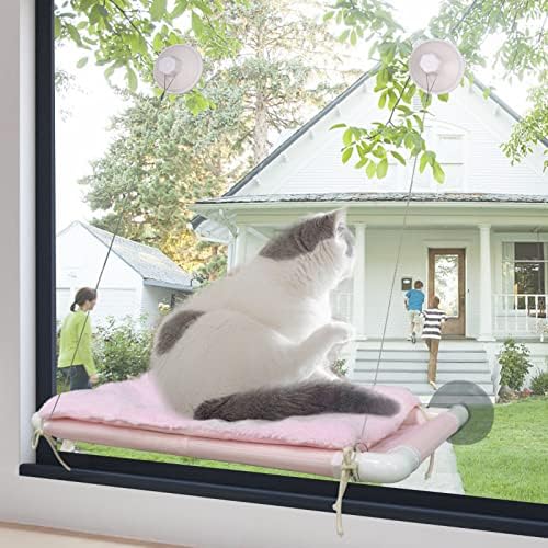 Cat Window Perch, Cat Hammock w/Fleece Blanket, Screw Suction Cups - Image 3
