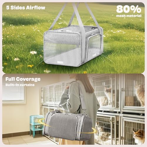 Top and 2 Sides Expandable Cat Carrier 18x13.5x9.5 TSA Airline Approved - Image 3