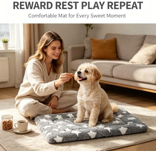 Dog Bed Mat, Reversible & Soft Dog Beds Crate Pad - Image 2