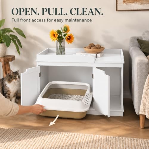 PUPETPO Cat Litter Box Furniture, Hidden Litter Box - Image 3