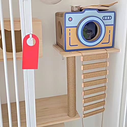Outdoor Cat Tree with Wall Climbing Bridge & Rope Ladder - 20in Hemp Rope Cat - Image 6