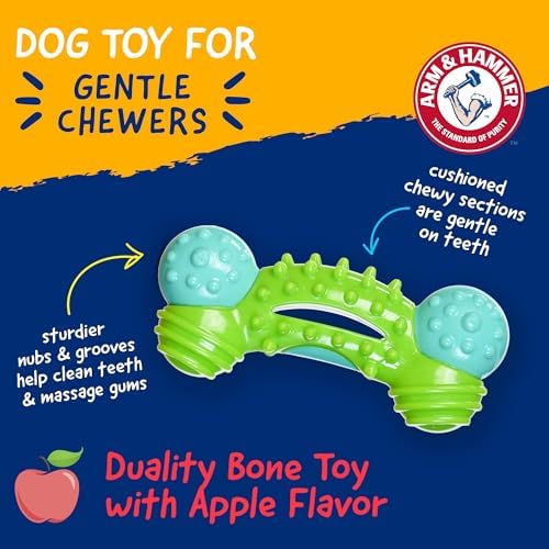 Arm & Hammer Nubbies Duality Bone Dental Dog Chew Toy, Apple Flavor - Image 2