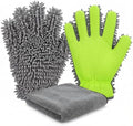 Dog Washing Gloves, 2 Chenille Mitts by SHSEEN