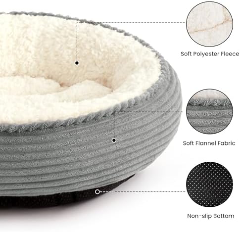 Love's cabin Round Donut Cat and Dog Cushion Bed, 20in Pet Bed - Image 2