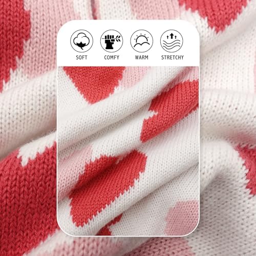 KYEESE Valentines Dog Sweater, Turtleneck Small Dog Sweater, Warm Pet Clothes with Heart Print, Stretchy Pullover Dogs Sweaters for Small Dogs, Comfy Pet Coat with Leash Hole, S - Image 3