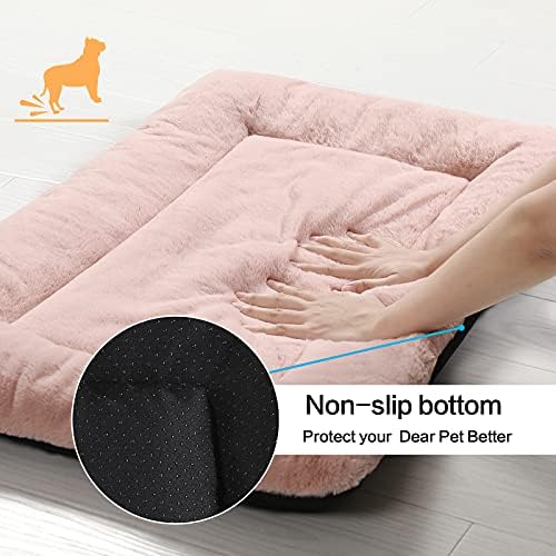 Dog Crate Pad Washable Dog Bed for Crate Large Cozy Mat 42-Inch Pink - Image 6