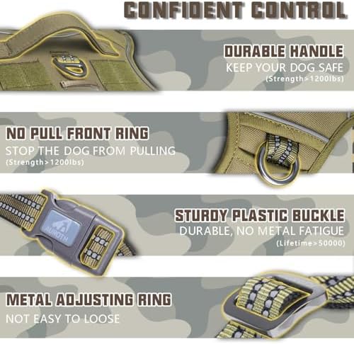AUROTH Tactical Dog Harness for Large Dogs, Heavy Duty No Pull Pet Vest - Image 4