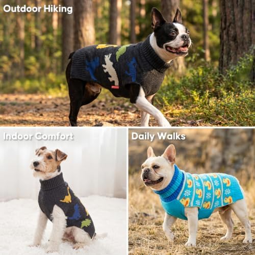 KYEESE Dog Sweater for Medium Large Dogs Turtleneck Thick Knit, Duck - Image 4