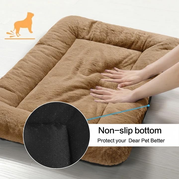 Dog Crate Pad Washable Dog Bed for Crate Large Cozy Mat 42-Inch Camel - Image 6