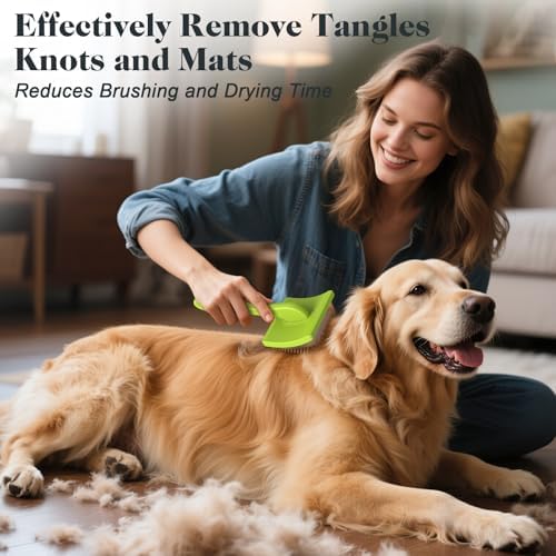 2PCS Slicker Brush for Dogs & Pet Comb, Professional Dog Grooming Brush - Image 2