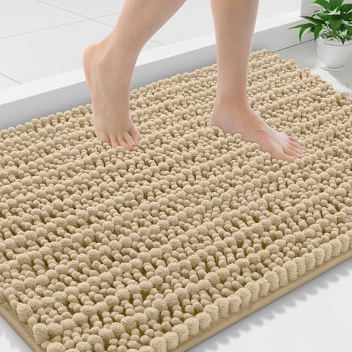 Smiry Bathroom Rugs 36X24, Extra Soft Rubber Backing Chenille Bath Mats by Smiry