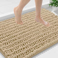 Smiry Bathroom Rugs 36X24, Extra Soft Rubber Backing Chenille Bath Mats by Smiry