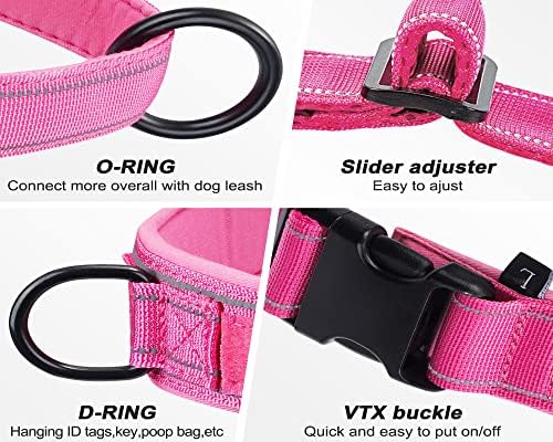 No Pull Dog Harness Pink for Small Medium Large Sized Dog, Reflective Escape - Image 3