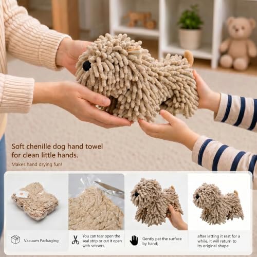 Chenille Dog Hand Towel Fuzzy Ball Dog Towel Animal Hand Towels - Image 5