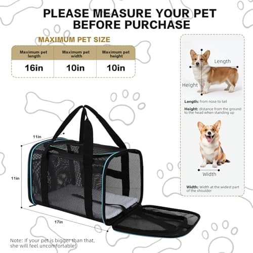 Cat Dog Pet Carriers Soft-Sided Cats Bag Animal Carriers Puppy Carrying Bag TSA - Image 2