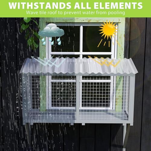COZIWOW Outdoor Cat Enclosure Wall Catio Window Perch Cat Patio Furniture - Image 3