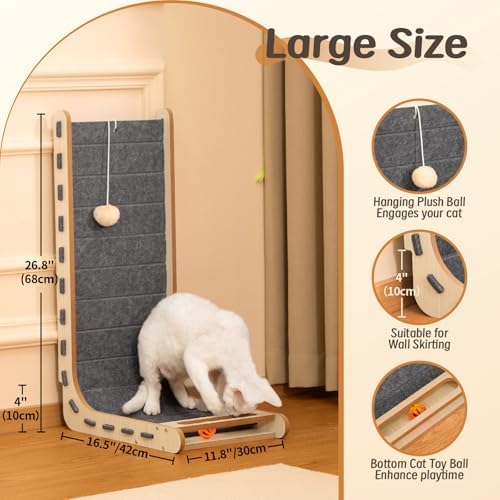 Felt Cat Scratcher for Indoor Cats, 26.8 Inch - Image 3