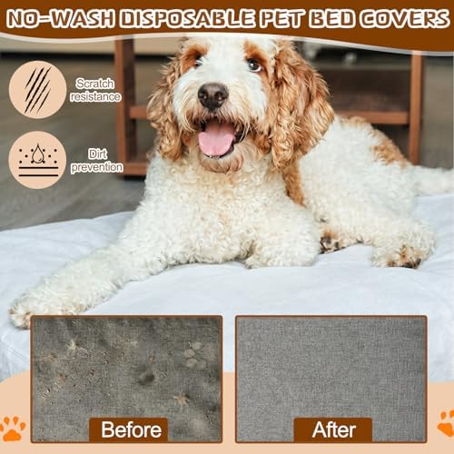 Junkin 20 Pack Disposable Dog Bed Covers Large Pet Waterproof Dog Bed Sheet - Image 5