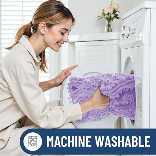 Smiry Bathroom Rugs 24X16, Extra Soft Rubber Backing Chenille Bath Mats - Image 6