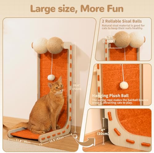 Felt Cat Scratcher for Indoor Cats, 28.4 Inch - Image 3