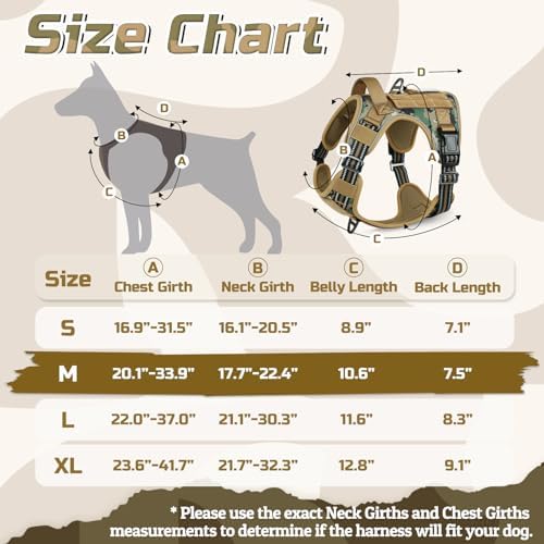 rabbitgoo Tactical Dog Harness for Medium, No Pull Military Service Vest - Image 2