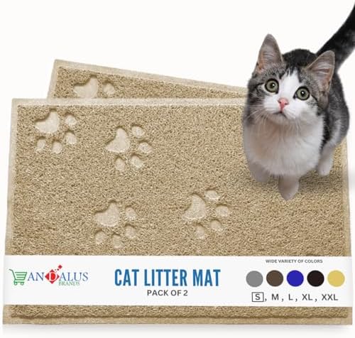 Andalus Small Cat Litter Mat, Non-Slip & Easy to Clean Cat Litter Box Mat by AndalusBrand