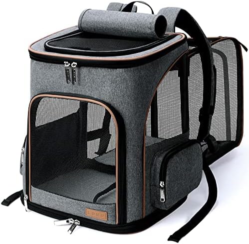 Large Cat Backpack Expandable Pet Carrier Backpack, Lekereise Dog Backpack by Lekereise
