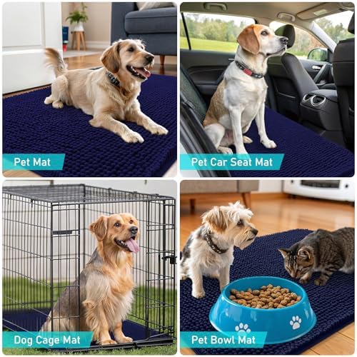 OLANLY Dog Door Mat for Muddy Paws 40x24, Super Absorbent Chenille Mud Mat - Image 7