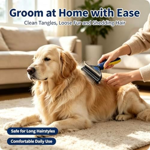 3-in-1 Pet Grooming Tool, Dematting Comb& Undercoat Rake - Image 2