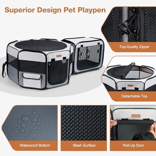 Lekereise Portable Cat Playpen, 2-in-1 Dog Playpen Indoor Outdoor - Image 5