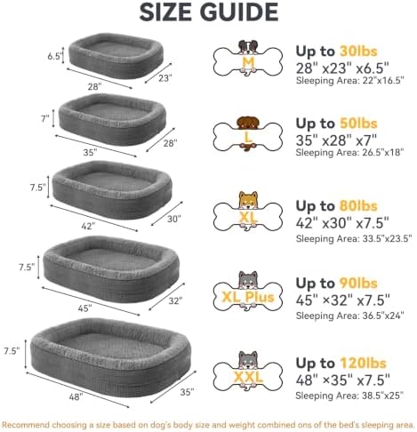JOEJOY Orthopedic Dog Bed for Extra Large Dogs, XXL Egg-Crate Memory Foam Pet - Image 7