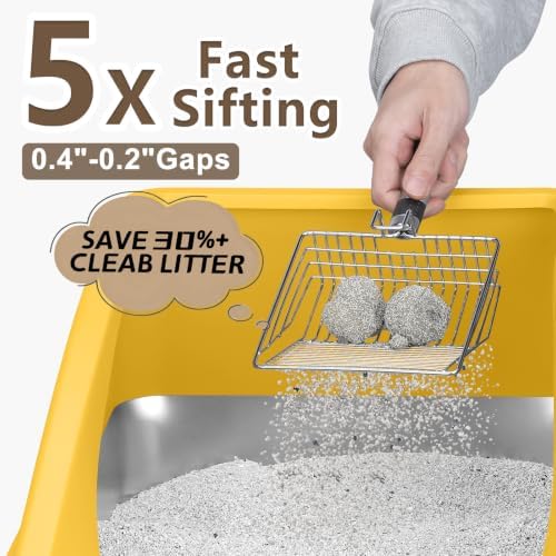 AIPERRO Stainless Steel Litter Box | XL Metal Cat Litter Boxes - Image 7