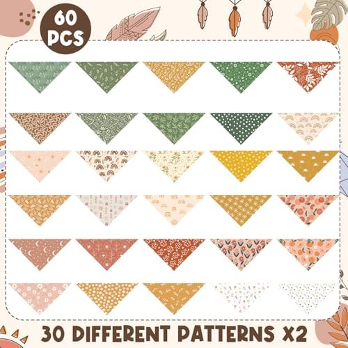 60 Pcs Summer Bandana for Dog Bulk Flower Dog Bandanas Adjustable Dogs Bibs Triangle Scarf Pet Costume for Small to Large Pet(Flower, Large) - Image 4