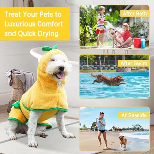Pet Bathrobe for Dog Cat Absorbently Quick Drying Coat Cute Dogs Bath Towel - Image 4