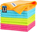 Microfiber Cleaning Cloth, 12 Pack Cleaning Rags, Lint Free Non-Abrasive by HOMERHYME