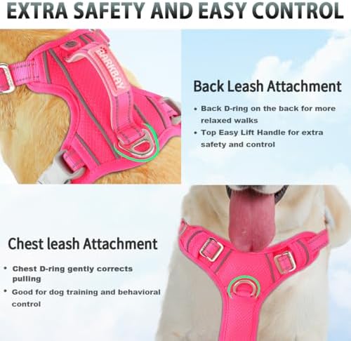 BARKBAY No Pull Dog Harness 3 Buckles Large Reflective Dog Harness - Image 4