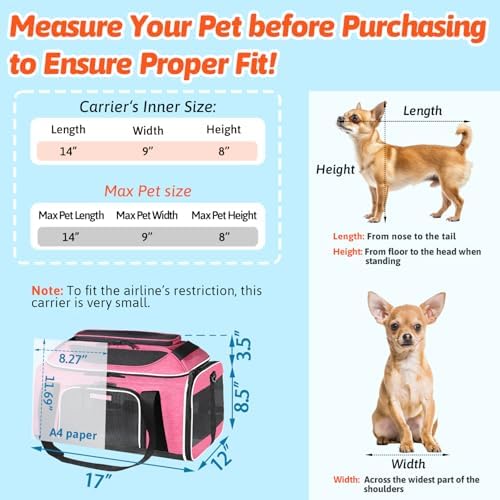 Petskd Top-Expandable Small Pet Carrier 17"x12"x8.5" Airline Approved - Image 3