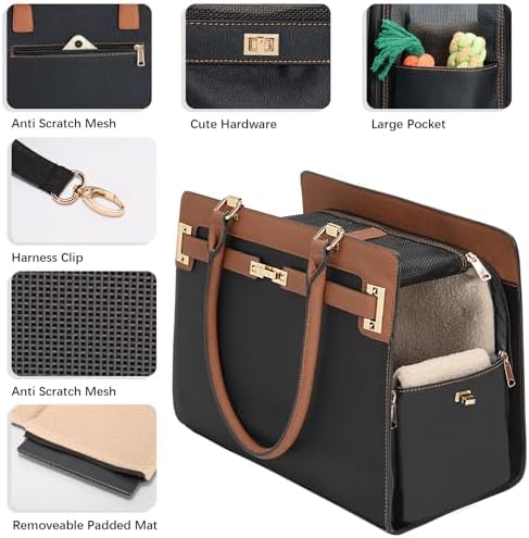 2-in-1 Stylish Dog Purse Carrier Soft-Sided Carriers Travel Tote Bag - Image 5