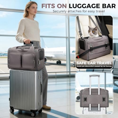 Dog Cat Carrier Airline Approved Collapsible Soft-Sided Pet Travel Bag - Image 3