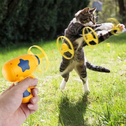 Andiker Cat Fetch Toy, Interactive Kitten Flying Disc Launcher Toy - Image 5
