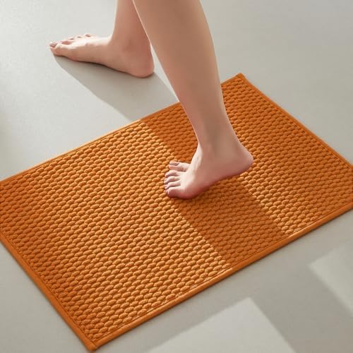 TYUU Bathroom Rugs Non Slip Washable, Super Absorbent Thin Bath Mat Small Quick by TYUU