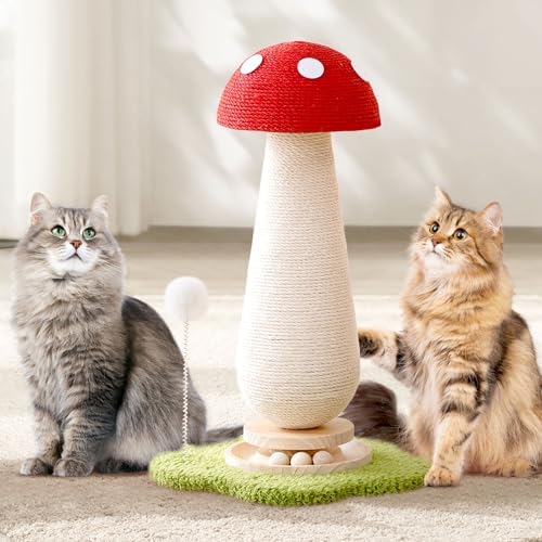 Mushroom Cat Scratching Post Cat Tree, 21.5‘’ H Cute Cat Scratcher Tower - Image 2