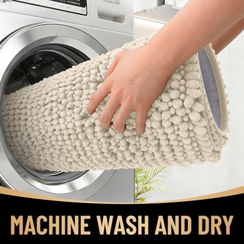OLANLY Thick Chenille Large Bathroom Rugs 44x32, Absorbent Bath Mat - Image 4