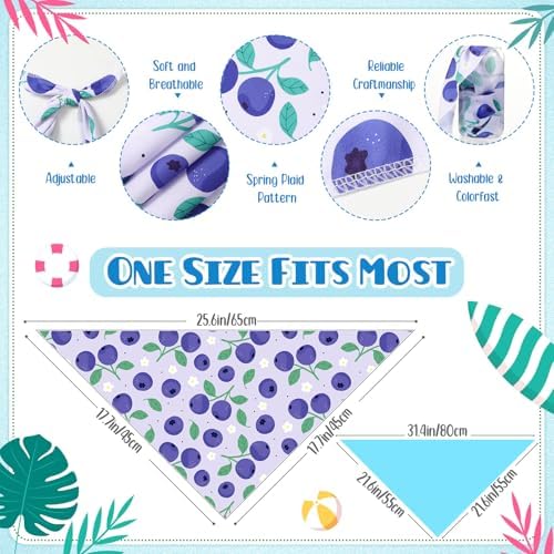 60 Pcs Dog Bandanas Summer Fruit Dog Bandanas Bulk Adjustable Pet Bibs Triangle Scarf Cat Costume for Small to Large Pet (Fruit Pattern, Medium) - Image 2